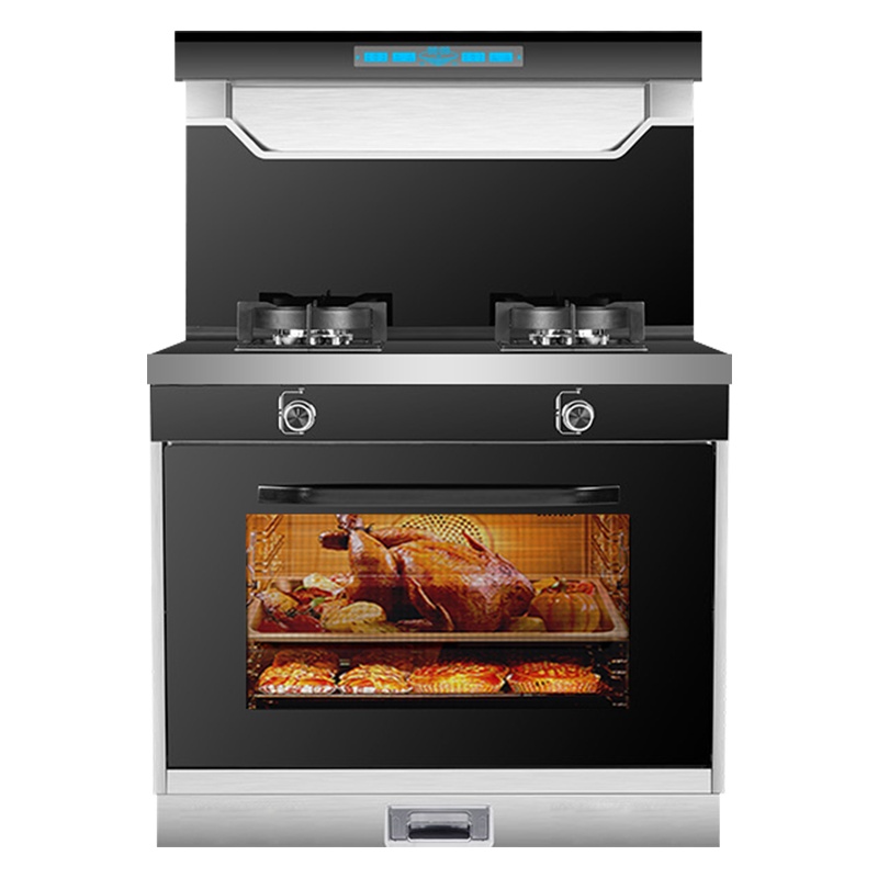 英国YUKIDA集成灶双电机一体家用智能蒸烤箱自动清洗变频电机D5L液化气