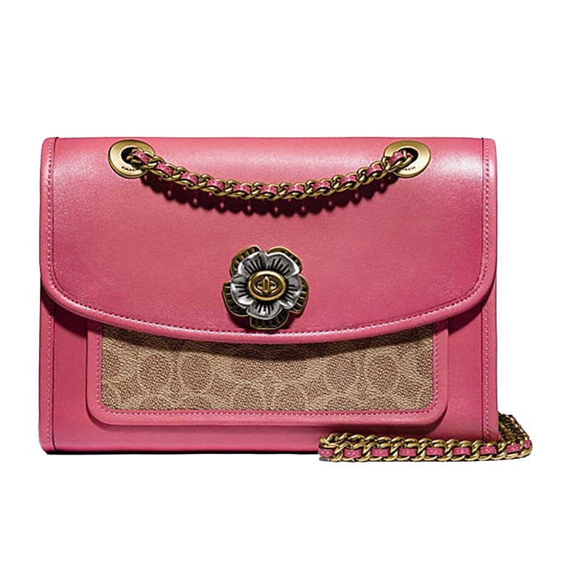 蔻驰 COACH 奢侈品 女士新款专柜款山茶花ARKER皮质单肩斜挎包礼物送女友26852 OLBLK