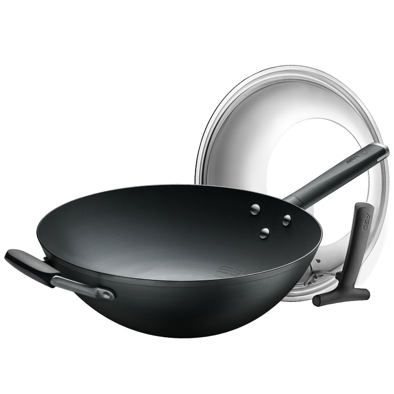 [商场同款]爱仕达(ASD)锅具炒锅 铁锅无涂层 34cm精铁圆底炒菜锅新三代锈不了燃气适用翻炒铁锅CF34M2Q