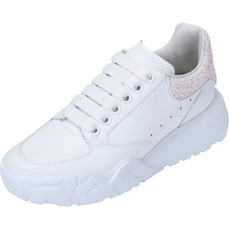 亚历山大·麦昆 ALEXANDER MCQUEEN 女士皮革系带休闲运动鞋小白鞋657566 WIA91
