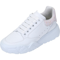 亚历山大·麦昆 ALEXANDER MCQUEEN 女士皮革系带休闲运动鞋小白鞋657566 WIA91