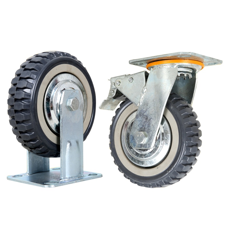 海斯迪克 HK-780 尼龙脚轮 高强度风火轮 聚氨酯脚轮 重型脚轮 工业脚轮轮子 6寸(2刹车+2定向)