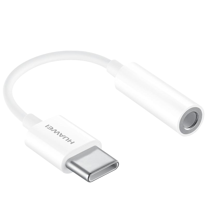 华为(HUAWEI)原装Type-C耳机插口转换器Type-C转3.5mm耳机孔 CM20 长度90mm 白色