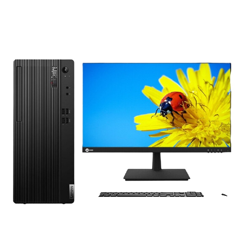联想E77商用台式电脑 i5-10400 8G 1T 23.8寸显示器