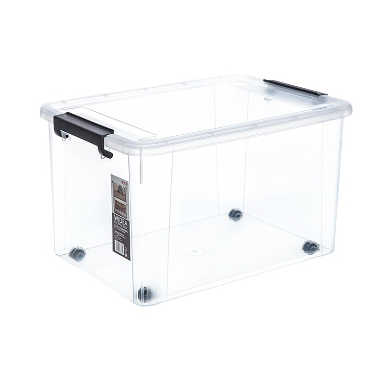 禧天龙Citylong 55L高透可视收纳箱环保塑料储物箱家用整理箱围典系列滑轮 6320