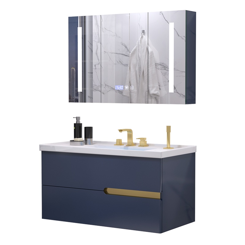 克丽▪菲儿北欧轻奢智能浴室柜合简约现代卫生间挂墙式洗漱台洗手盆洗脸盆卫浴柜吊柜