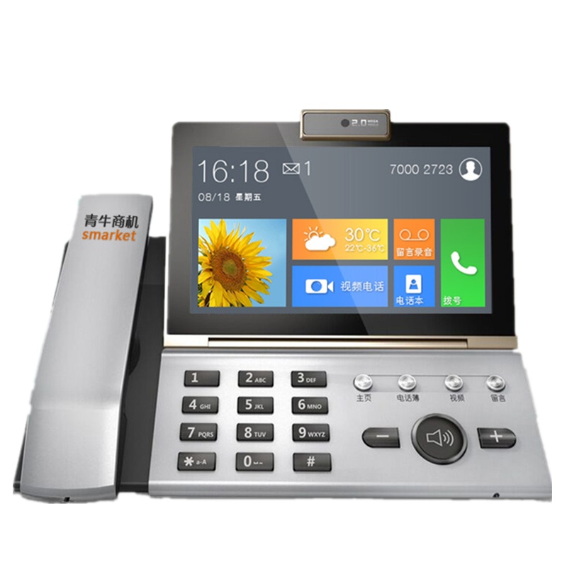 多媒体网络WIFI视频电话机大屏幕可录音可视频名片管理语音答录