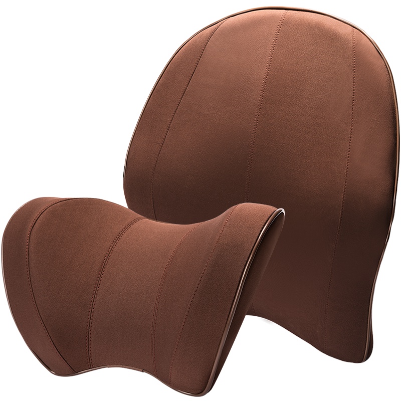 汽车头枕护颈枕靠枕车用枕头车载头枕颈枕车内用品记忆棉腰靠车枕-皮革款-单个头枕(摇滚黑)升级版