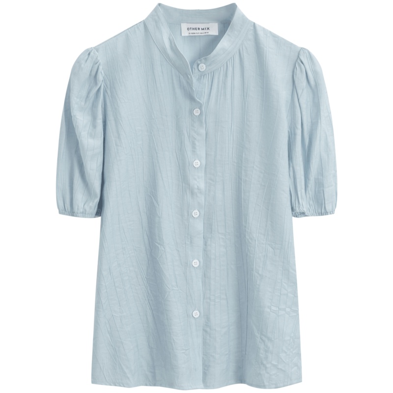 OtherMix法式蕾丝衬衣2021年夏季新款气质收腰时尚短袖衬衫女上衣