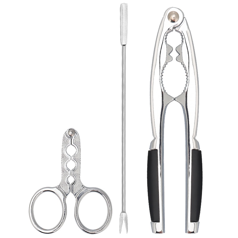 拜杰(Baijie)多功能核桃夹子核桃针瓜子剪干果夹钳子剥核桃神器 核桃夹+核桃针+瓜子剪 3件套