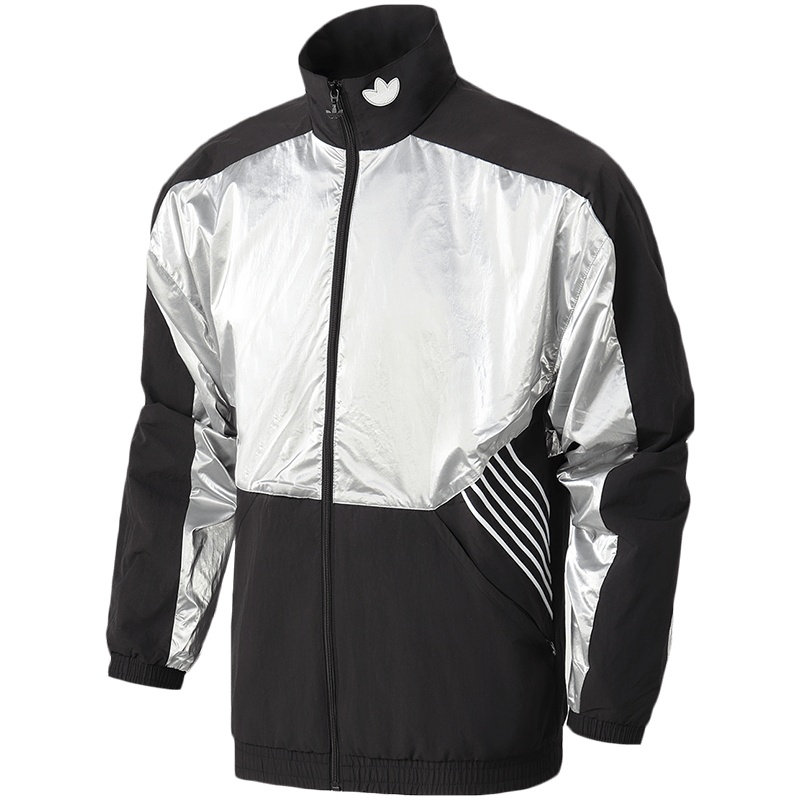 阿迪达斯三叶草男服外套夹克立领拼接休闲运动服GD5801