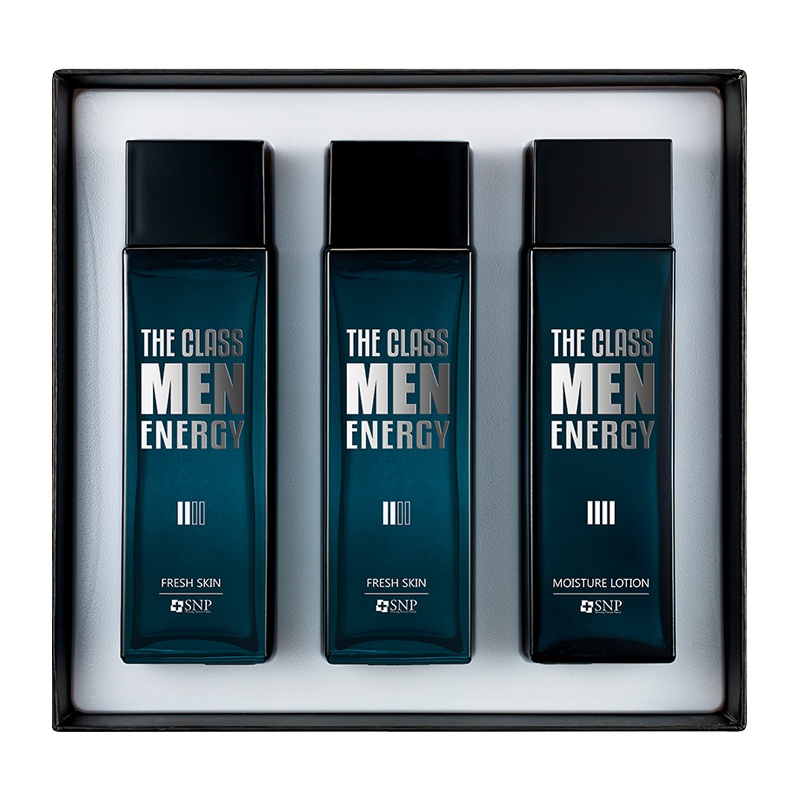SNP爱神菲活力男士护肤套盒 130ml X 3ea 面部护肤套装礼盒 焕能醒肤 补水保湿 品牌直供
