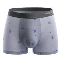 健将JIANJIANG男士平角内裤印花简约潮流性感四角短裤衩头2条装