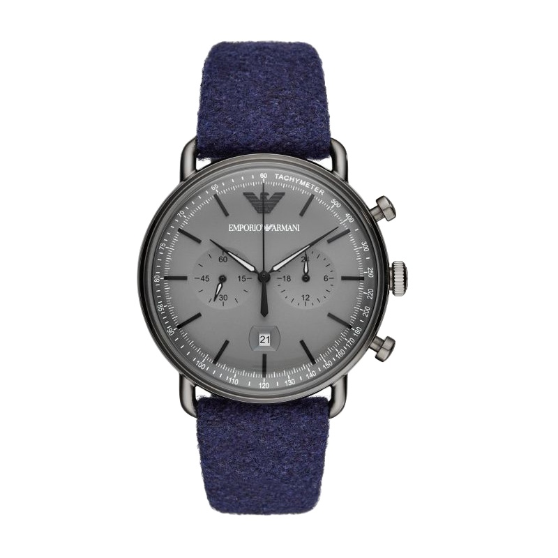 阿玛尼(ARMANI)时尚潮流新款男士手表魅蓝毛毡带石英腕表