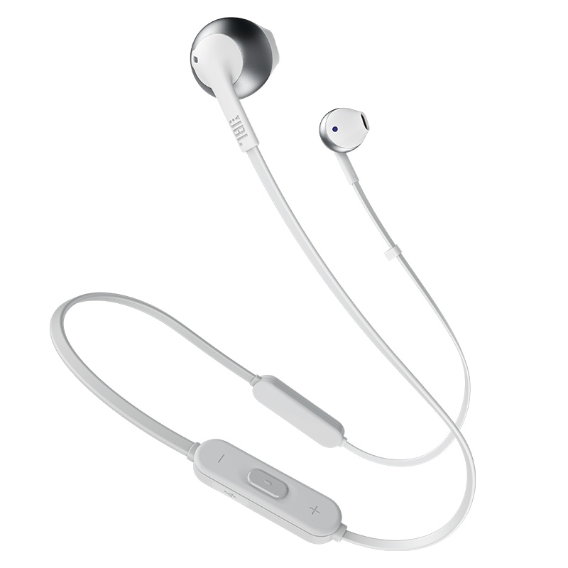 JBL TUNE205BT无线蓝牙耳机 运动耳机 半入耳式音乐耳机 银色