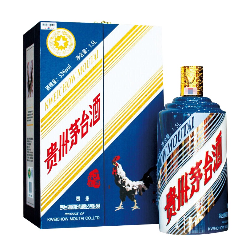 茅台 贵州茅台酒 生肖纪念酒 丁酉鸡年 53度 1.5L 酱香型白酒(新老包装随机发货)