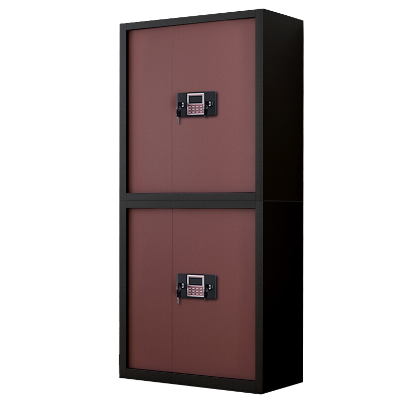 鑫虎威 保密柜文件柜办公柜电子密码指纹锁档案柜钢制防盗柜黑框通双节带斗