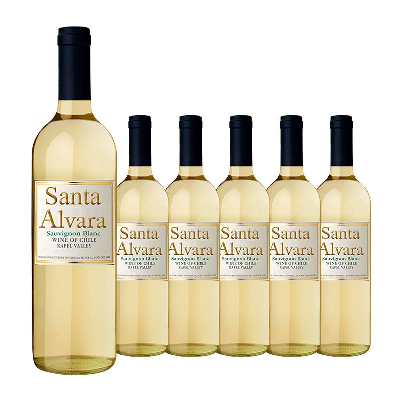 智利原瓶进口 桑塔奥拉苏伟浓白葡萄酒Santa Alvara Sauvignon Blanc 整箱装750ml*6