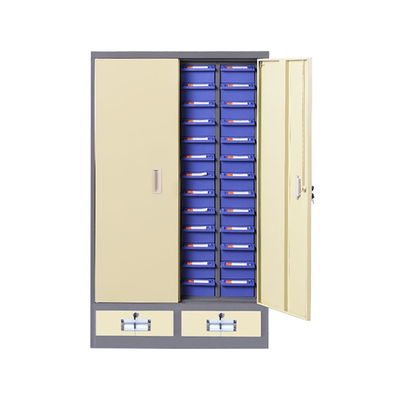 臻远零件柜抽屉式工具柜 52抽蓝色带门加二斗大号