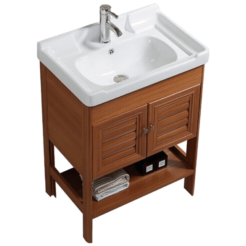 小户型落地式洗手盆柜组合阳台陶瓷一体支架洗脸盆卫生间洗漱盆盆不含龙头请咨询客服安心抵