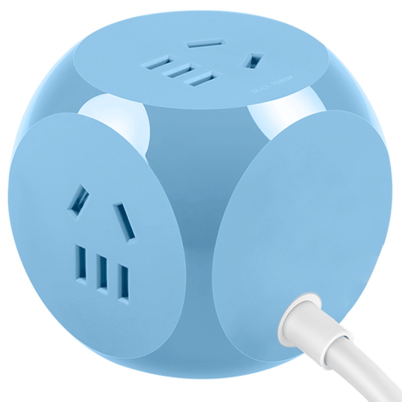 爱国者(aigo)魔方USB充电器 插线板/排插/ 2USB+Type-C接口+3位新国标插孔 M0331C蓝色