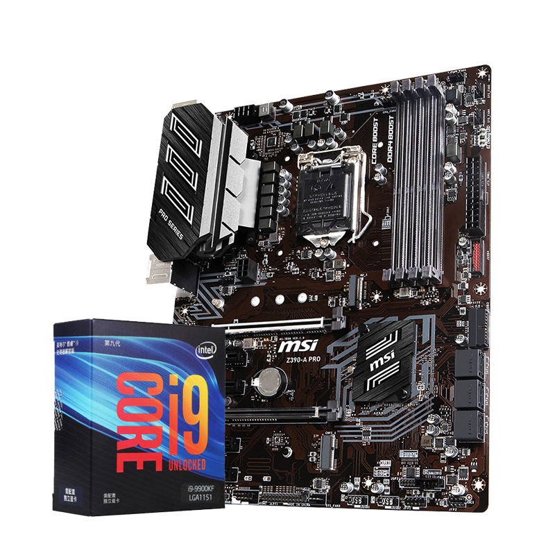 微星MSI Z390搭英特尔i9 9900KF台式电脑游戏主板CPU套装9900K旗舰店