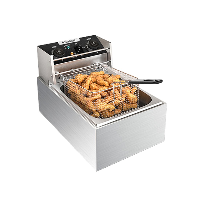 乐创(lecon)电炸炉油炸锅商用双缸 炸串机油条机油炸机单缸电炸锅 5L单缸经济款[带定时控温]