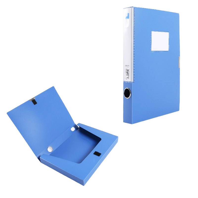 得力(deli)33510档案盒塑料文件盒A4资料盒文件夹收纳凭证办公用品 A4/背宽35mm 10个装