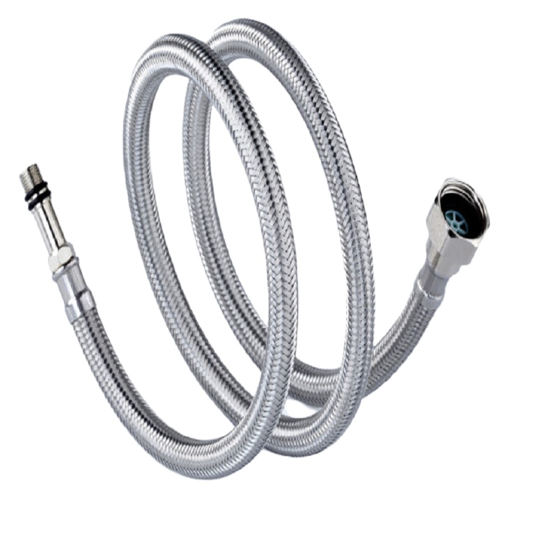 OL 金属软连接软管水管 304不锈钢热水器水龙头金属延长进水管 4分连接上水管出水管 长度100cm