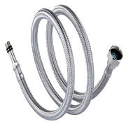 OL 金属软连接软管水管 304不锈钢热水器水龙头金属延长进水管 4分连接上水管出水管 长度100cm