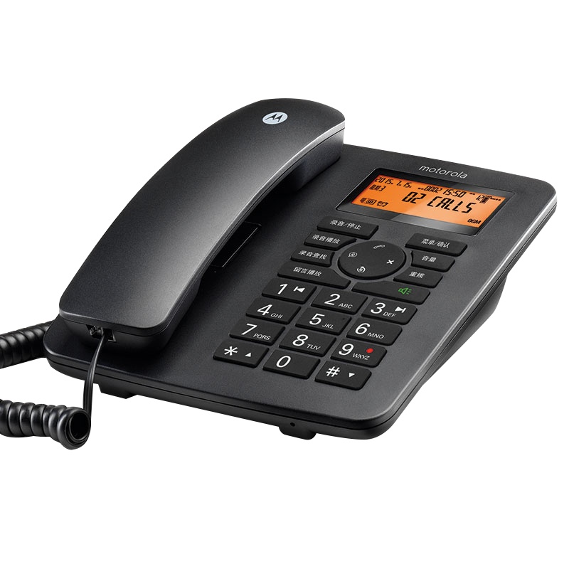 摩托罗拉CT111C 带录音功能电话机 固话座机 办公家庭两用 智能插TF扩充卡客服电话CT111白色(赠32G存储卡)