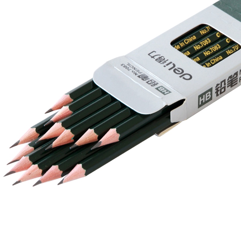 得力7083 HB高级绘图铅笔(绿色) 12支/盒