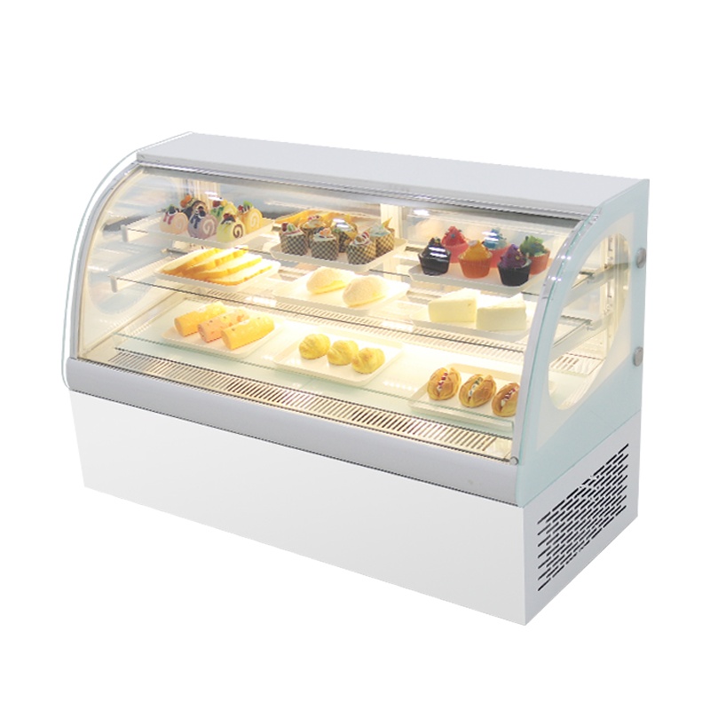 乐创(lecon) 蛋糕柜冷藏柜展示柜玻璃商用 立式西点慕斯甜品保鲜柜 0.9米白色台式弧形后开门