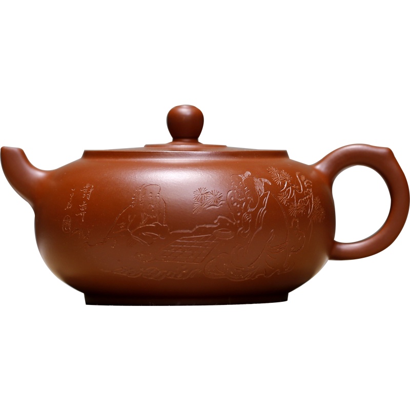 名家纯全手工周小明 清逸 原矿朱泥正宗大师宜兴紫砂壶茶具礼品 持壶照手写证书 原配礼盒 正品保真 宜兴