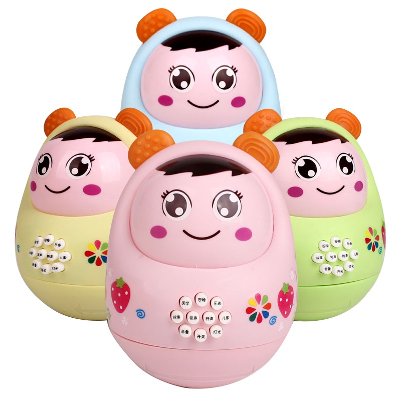 婴幼儿早教学习机软耳朵不倒翁故事机多功能灯光音乐带牙胶不倒翁