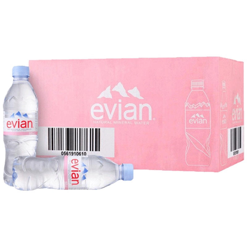 依云(evian)矿泉水 500ml*24瓶/箱 进口饮用水 矿物质水 法国进口