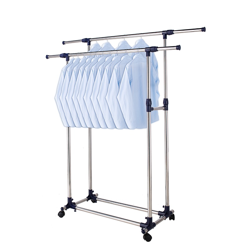 四季沐歌(MICOE) 不锈钢落地晾衣架 双杆室内伸缩晾晒架阳台户外可升降可移动晾衣架