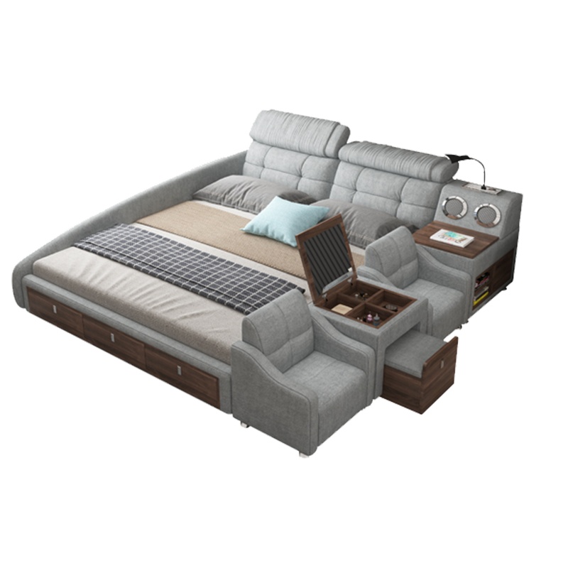 佐特家具 床 布艺床榻榻米床多功能带妆台主卧组合双人床婚床