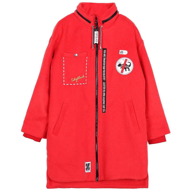 a02商场同款时尚休闲立领个性潮流前短后长女外套D1S6C0B01CT