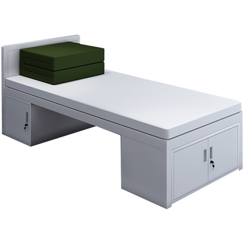 鑫金虎 钢制单人床学生公寓床员工宿舍营房专用铁架床加厚单层床带鞋架