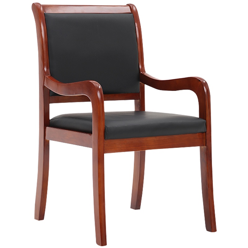 创世人 办公家具办公椅会议椅员工椅实木椅简约带扶手木椅