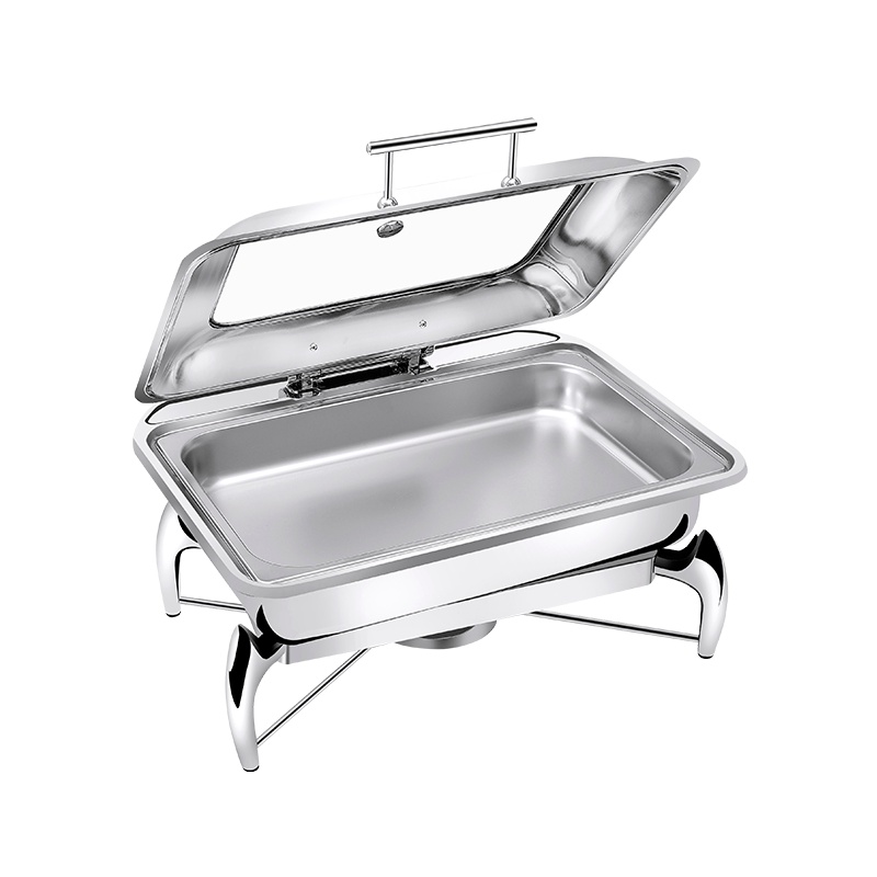 是尚 304不锈钢液压玻璃可视餐炉 自助餐炉 保温炉 翻盖电加热布菲炉