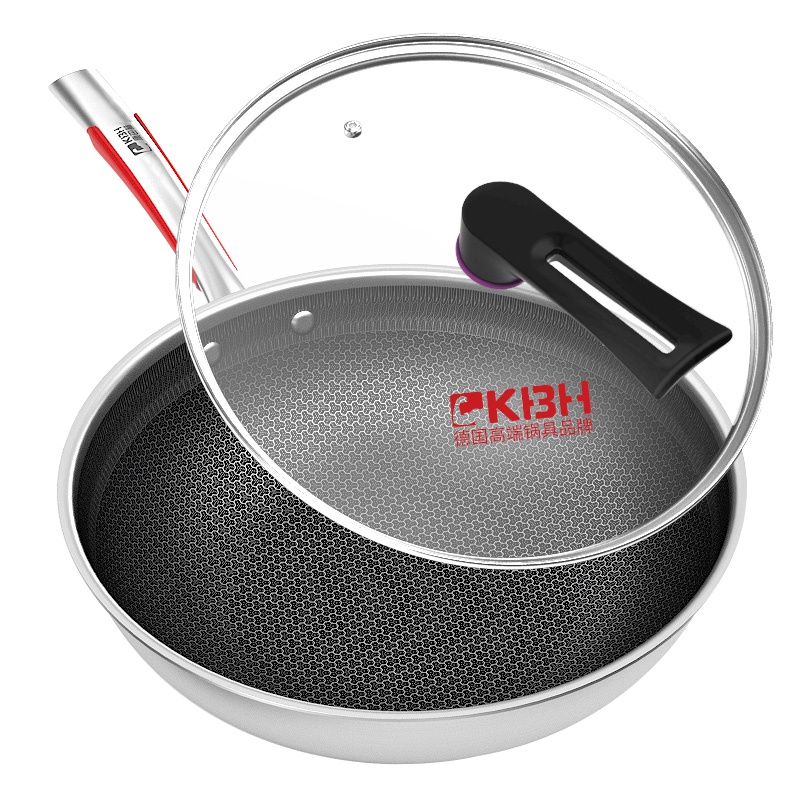 康巴赫(KBH)第三代炒锅316不锈钢升级款不粘锅德国家用燃气煤气灶炒菜锅电磁炉炉灶通用锅具32CM