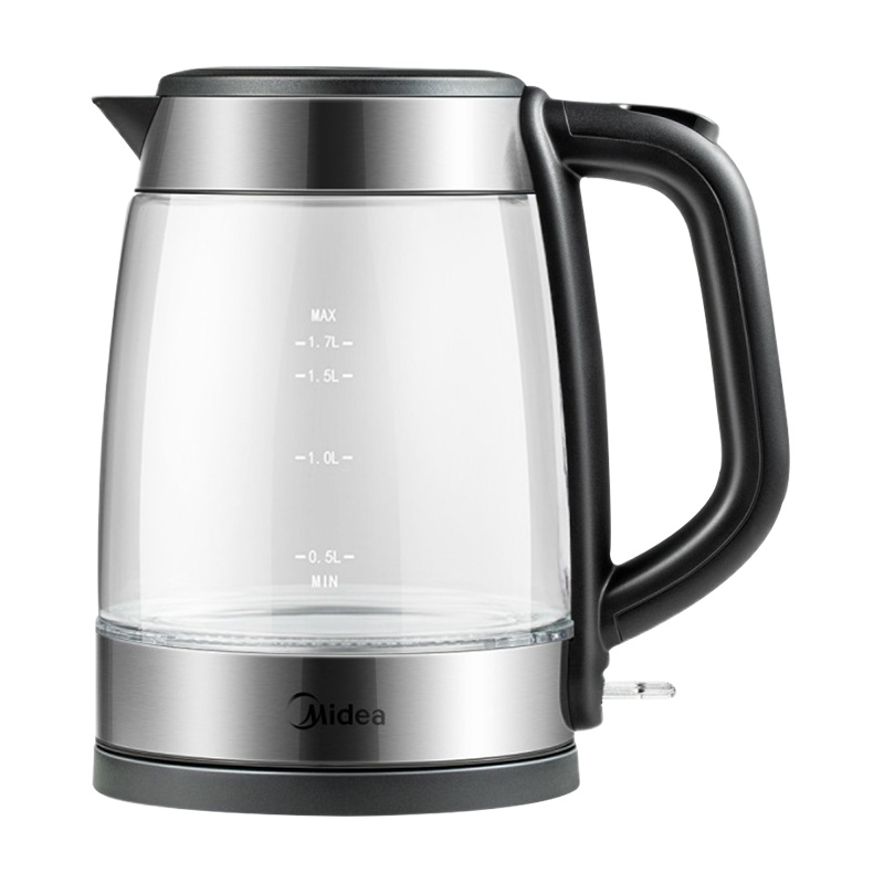 美的(Midea)电水壶热水壶电热水壶304不锈钢1.7L容量暖水壶烧水壶玻璃材质电水壶MK-SHJ1722