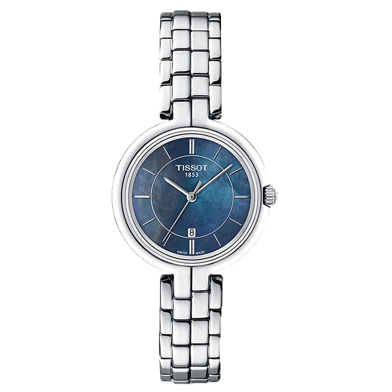 天梭(TISSOT) 瑞士品牌手表 弗拉明戈系列钢带腕表 女士石英表