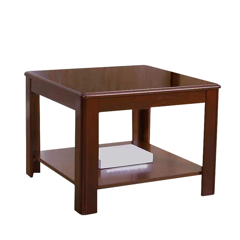 质凡办公茶几油漆实木贴皮办公室中式沙发配套茶桌