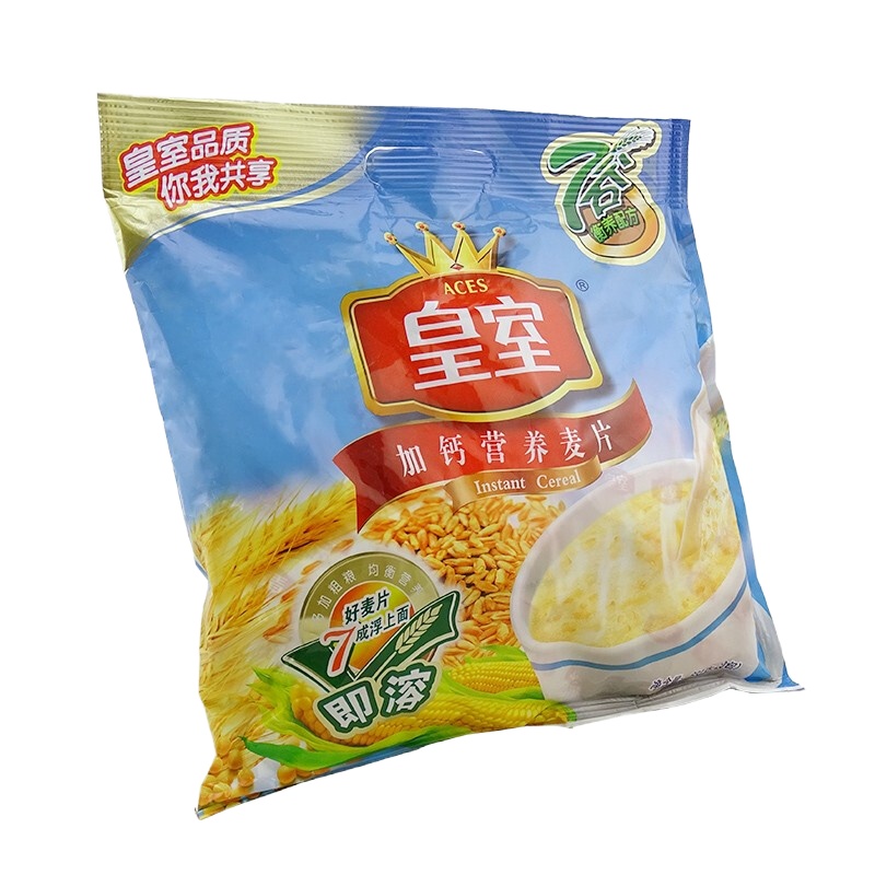 皇室 加钙营养麦片 600g袋 早餐冲饮免煮谷物即食小袋装