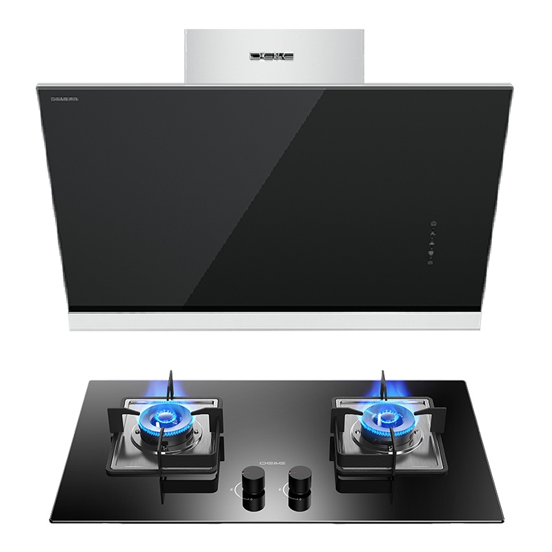 德意(DE&E)20立方侧吸式大吸力烟灶套餐 触控式抽油烟机燃气灶具烟灶套装858E+301A(液化气/天然气)