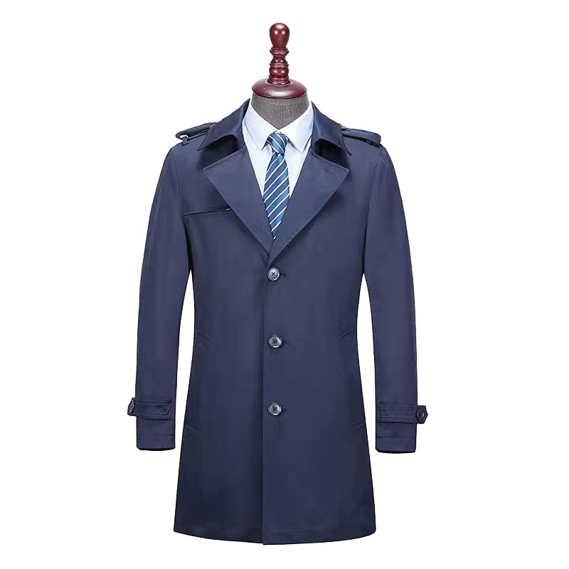 阿尼玛卿 男款翻领中长款风衣 AJM19020(卡其)/AJM19022(藏青)