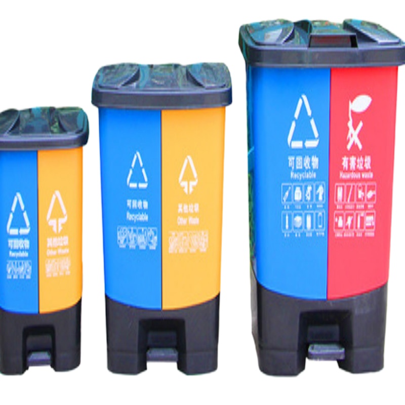 连体脚踏式双体桶双胞胎80L（整体尺寸510*390*590 三个一组）